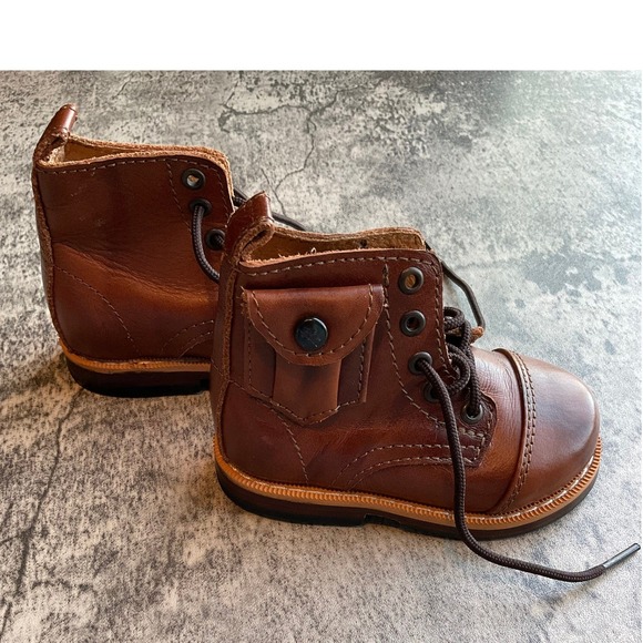 Mikoleon Classic Heirloom Kids Toddler Sz 20 (5US) Brown Leather Lace Up Boots - Picture 8 of 11